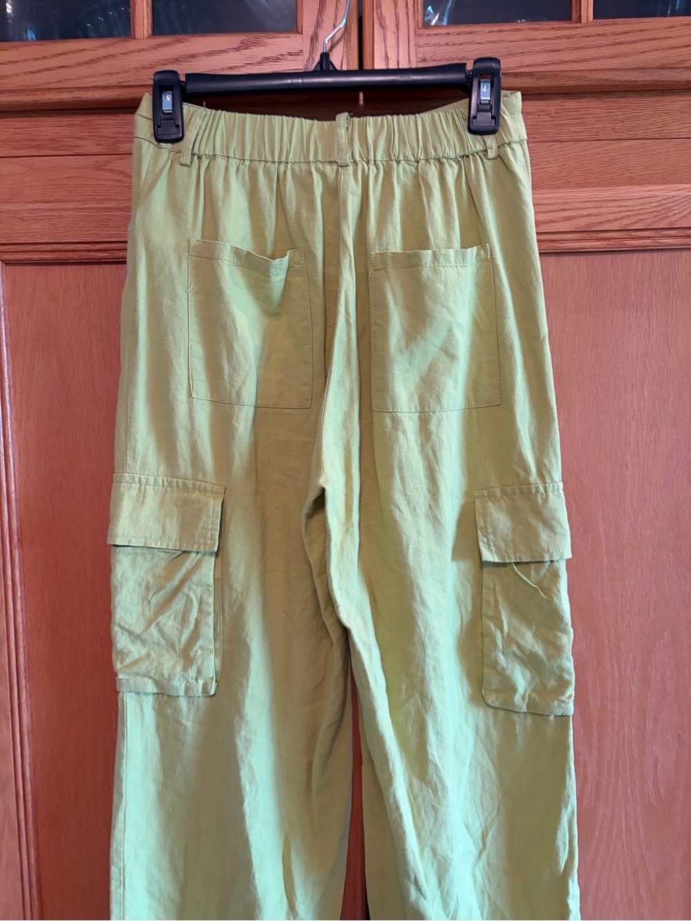 HG women’s lime Green Wide Leg Cargo Pants size small - Picture 3 of 8